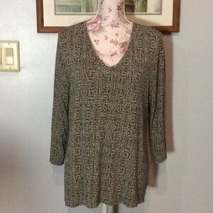 Croft & Barrow Black & Tan Top